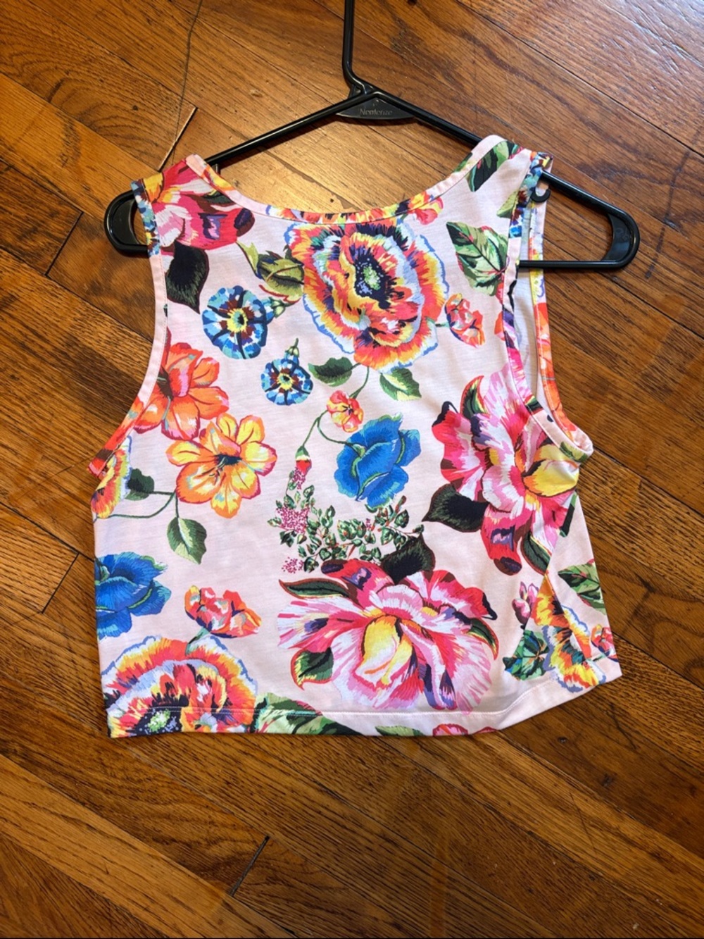 adidas Pink Floral Trefoil Crop Tank - Picture 3 of 3